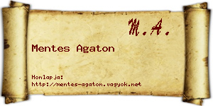 Mentes Agaton névjegykártya
